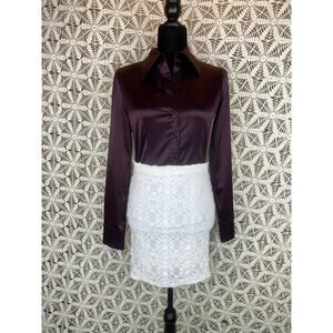 Charlotte Russe White Lace Pencil Skirt
